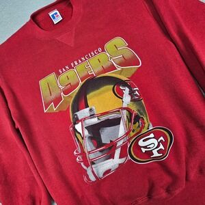 Russell Athletic Sweatshirt Men Medium Red SF 49ers Vintage 90s Made in USA